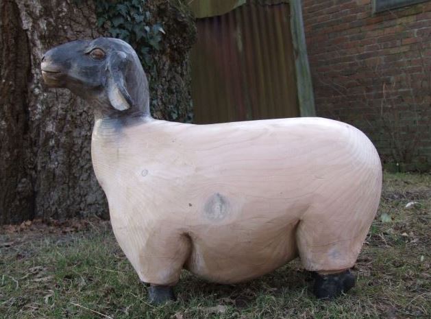 Wooden Sheep Garden/Playground Sculpture