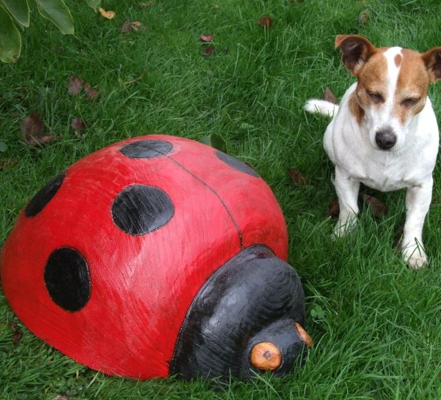 Painted Wooden Ladybird Sculpture