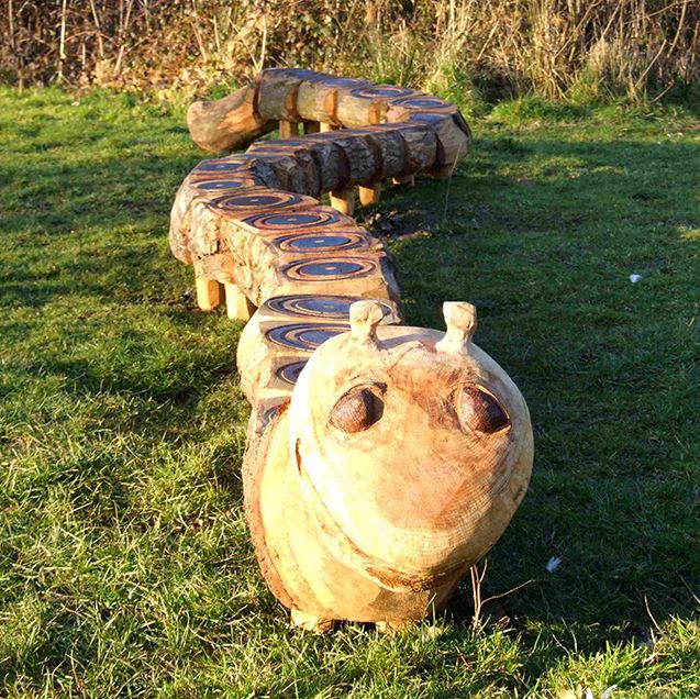 Children's Playground Activity/Play Sculpture Balance Beam Caterpillar