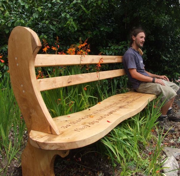 Wavy Oak Bench