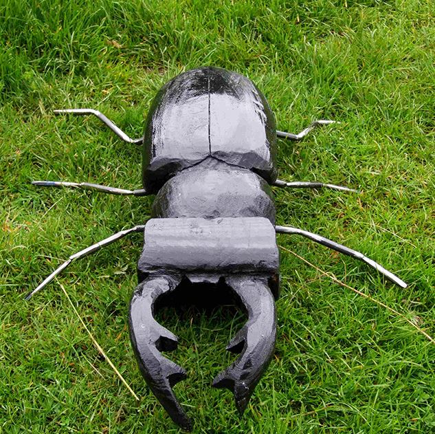 Stag Beetle Wooden Garden Sculpture