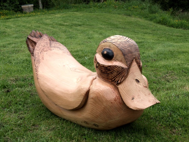 Wooden Rocking Duck Garden / Play Sculpture
