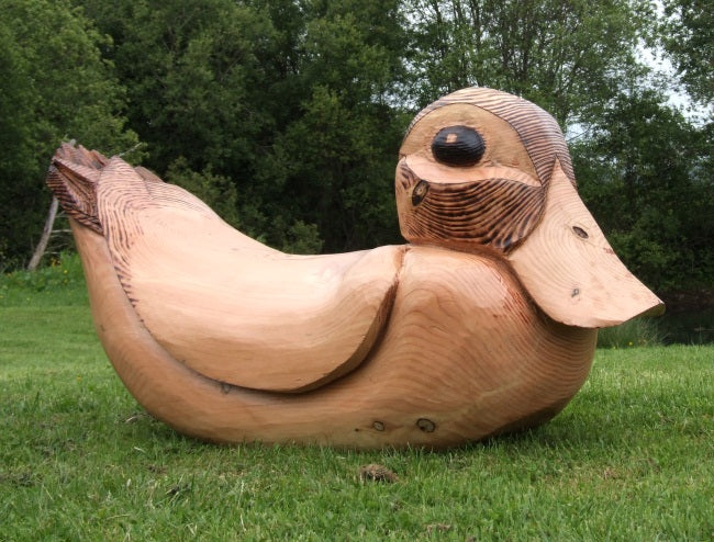 Wooden Rocking Duck Garden / Play Sculpture