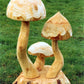 Wooden Toadstool Trio and Plinth