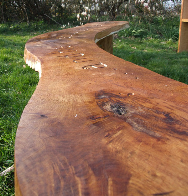 Memorial Curved Oak Bench - 7ft