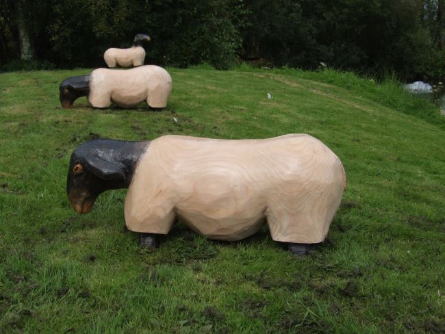 Wooden Sheep Garden/Playground Sculpture