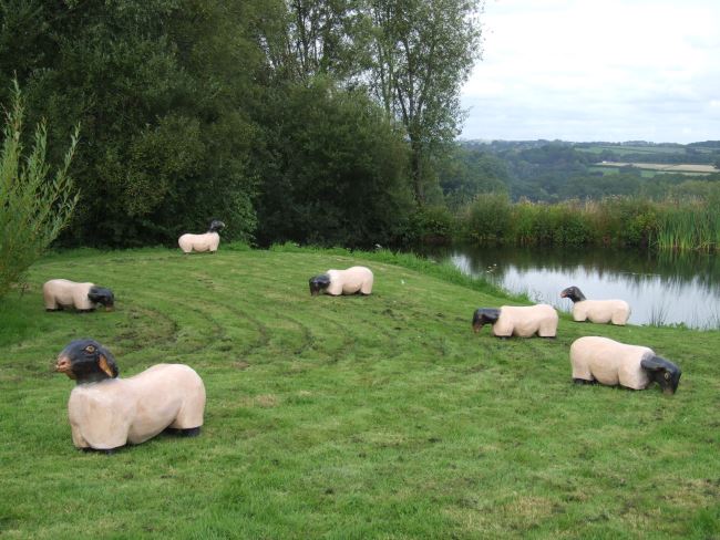 Wooden Sheep Garden/Playground Sculpture