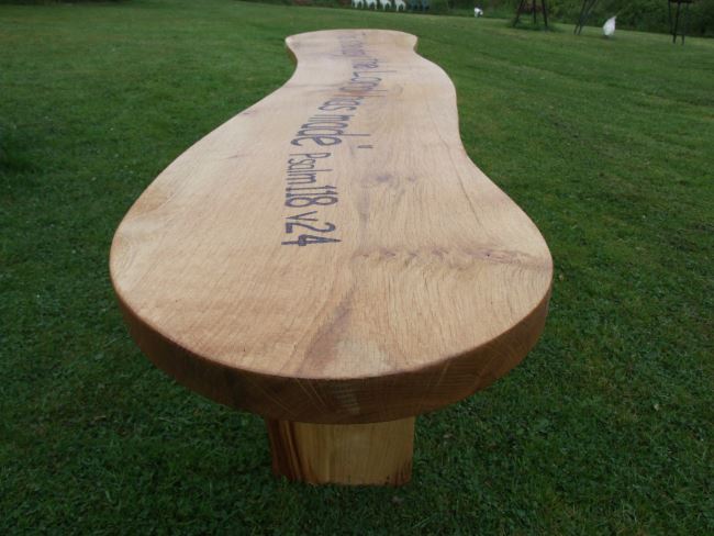 Memorial Curved Oak Bench - 7ft