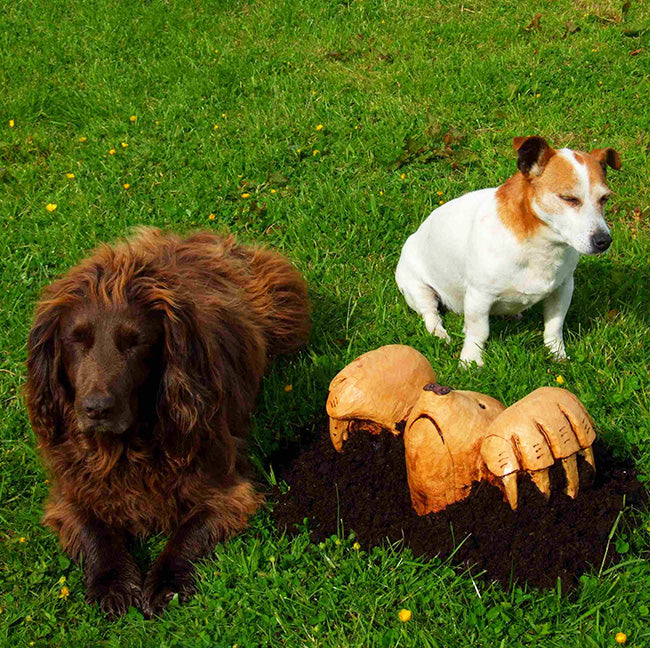 Hand Sculpted Wooden Mole Garden Feature