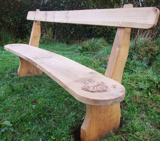 Curved Rail Back Bench