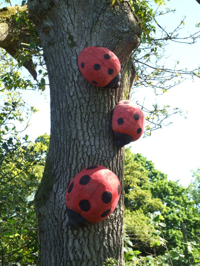 Painted Wooden Ladybird Sculpture