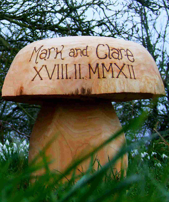 Wooden Mushroom Seats - Wedding Range Personalised Wedding Gift